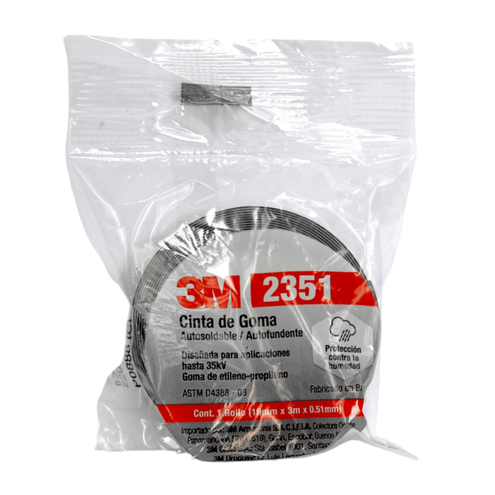 Cinta Eléctrica de Goma Aislante y Autofundente con Liner 3M™ Scotch™ 2351